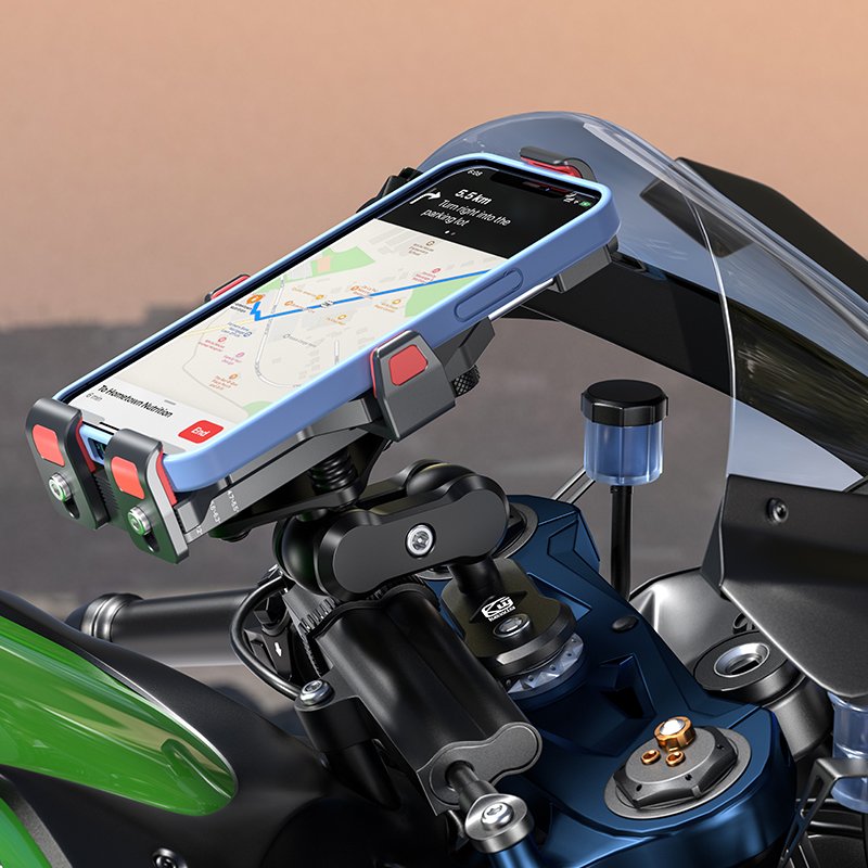 High Quality Motorcycle Fork Base Suitable 12mm to 25.4mm in Diameter Screw Mount Holder with 17mm Ball Joint Socket for Phone