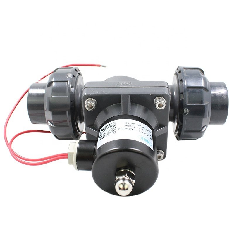 High Quality Double Union Joint ,UPVC Normally Closed Type Solenoid Valve in Valves for Water Supply YM2WUB-U AC220V DC24V
