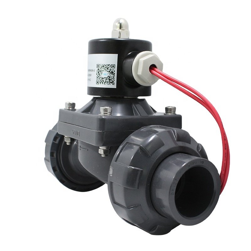 High Quality Double Union Joint ,UPVC Normally Closed Type Solenoid Valve in Valves for Water Supply YM2WUB-U AC220V DC24V