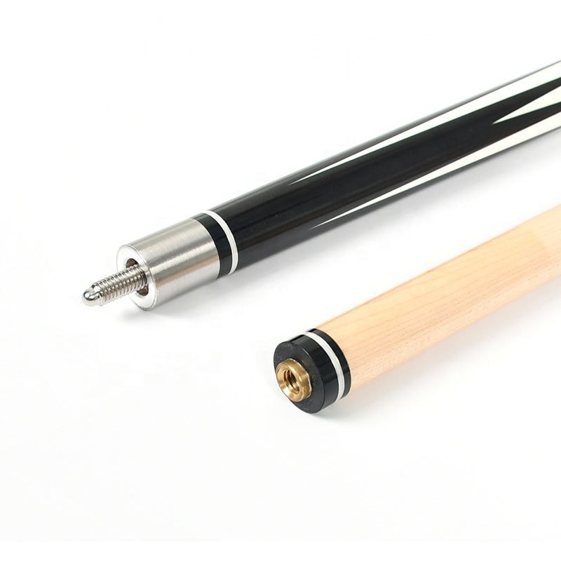 High Quality American 57-Inch Solid Wood Pool Cue Stick Big Head Stainless Steel Maple Butt for Chinese Nine-Ball Sectional