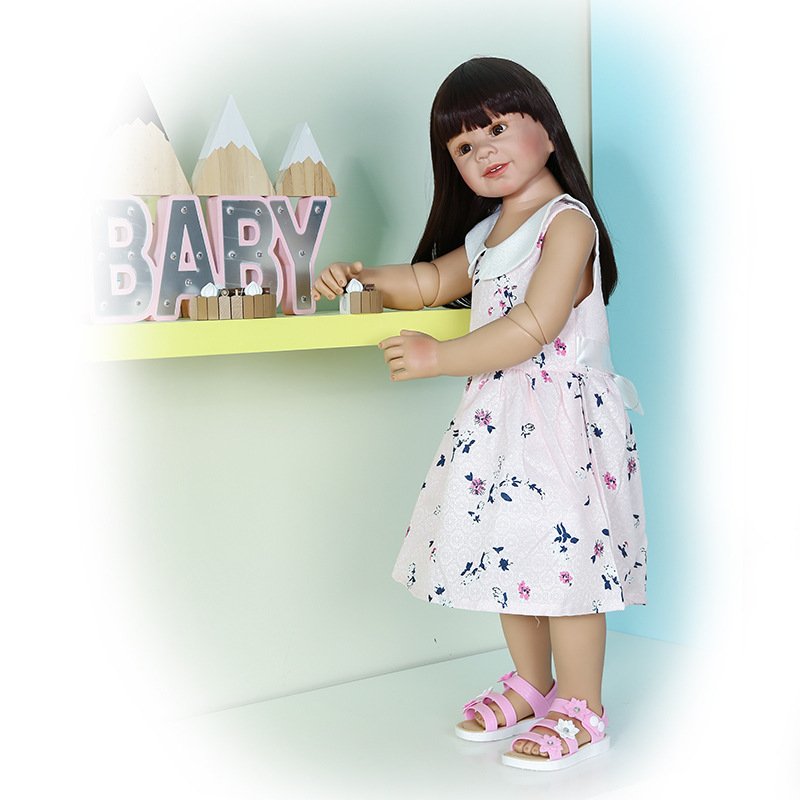 NPK 87CM Standing Ball Jointed Full Body Real Child Size Model Bebe Doll Big Doll Reborn Toddler Doll