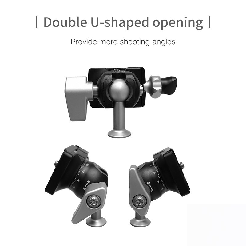 Mini Ball Head Camera 360° Panoramic With Arca Type Quick Release Plate Metal Ball Joint Swivel Max Load 17.6lb/8kg Tripod Head