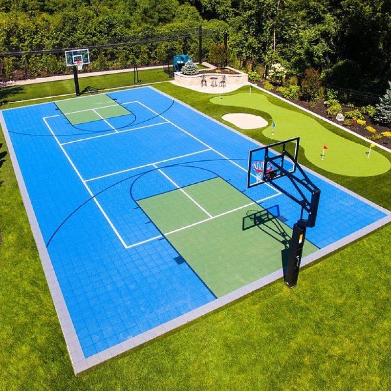 High Quality Non Slip Movable Professional Backyard Floor Sports Court Backyard Cancha De Pickleball Court Flooring