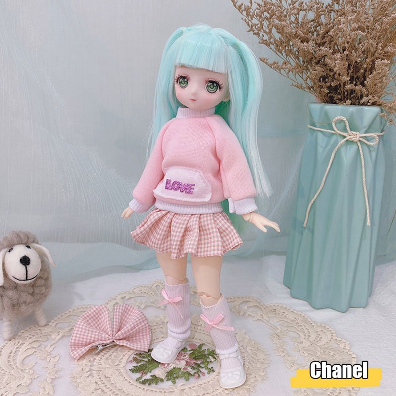 BJD Girl Dolls 30cm Kawaii 6 Points Joint Movable Dolls With Fashion Clothes Soft Hair Dress up Girl Toys Birthday Gift Doll New