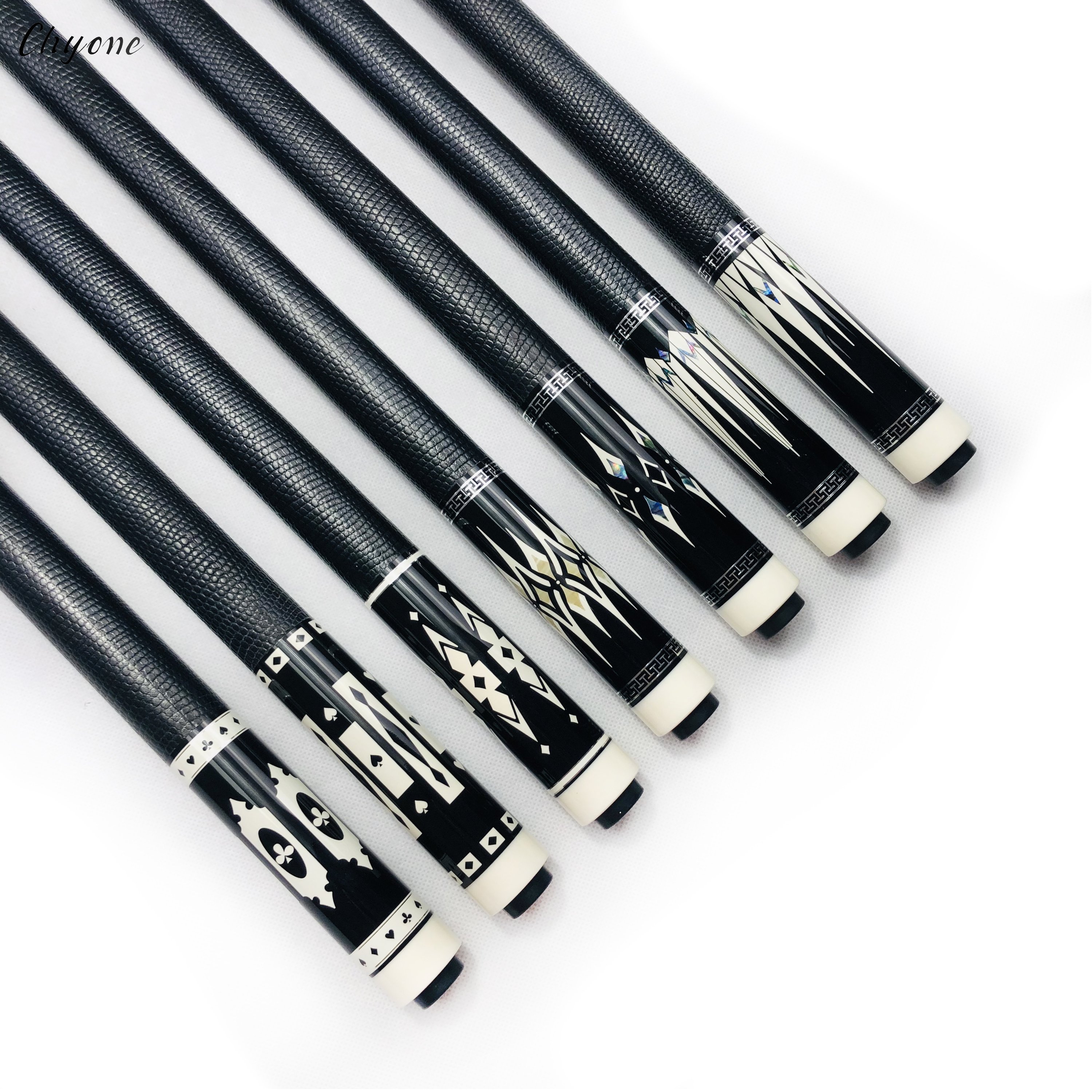 Pool Cue Chyone Custom Abalone Shell Inlay Lizard Leather Wrap Low Deflection Billiard Cue Inlay Carom Cue