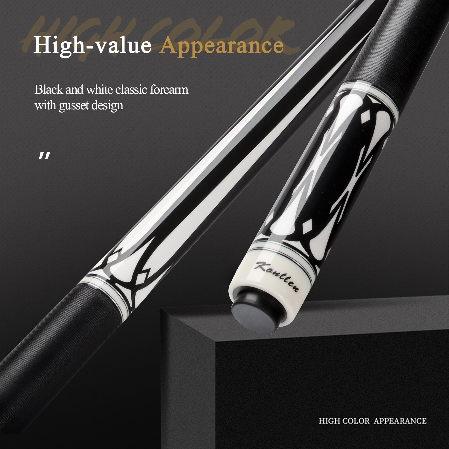 KONLLEN Billiard Cue Irish Linen Wrap 13mm Pig Skin Tip Pool Stick North American Maple Shaft Billiard Cue