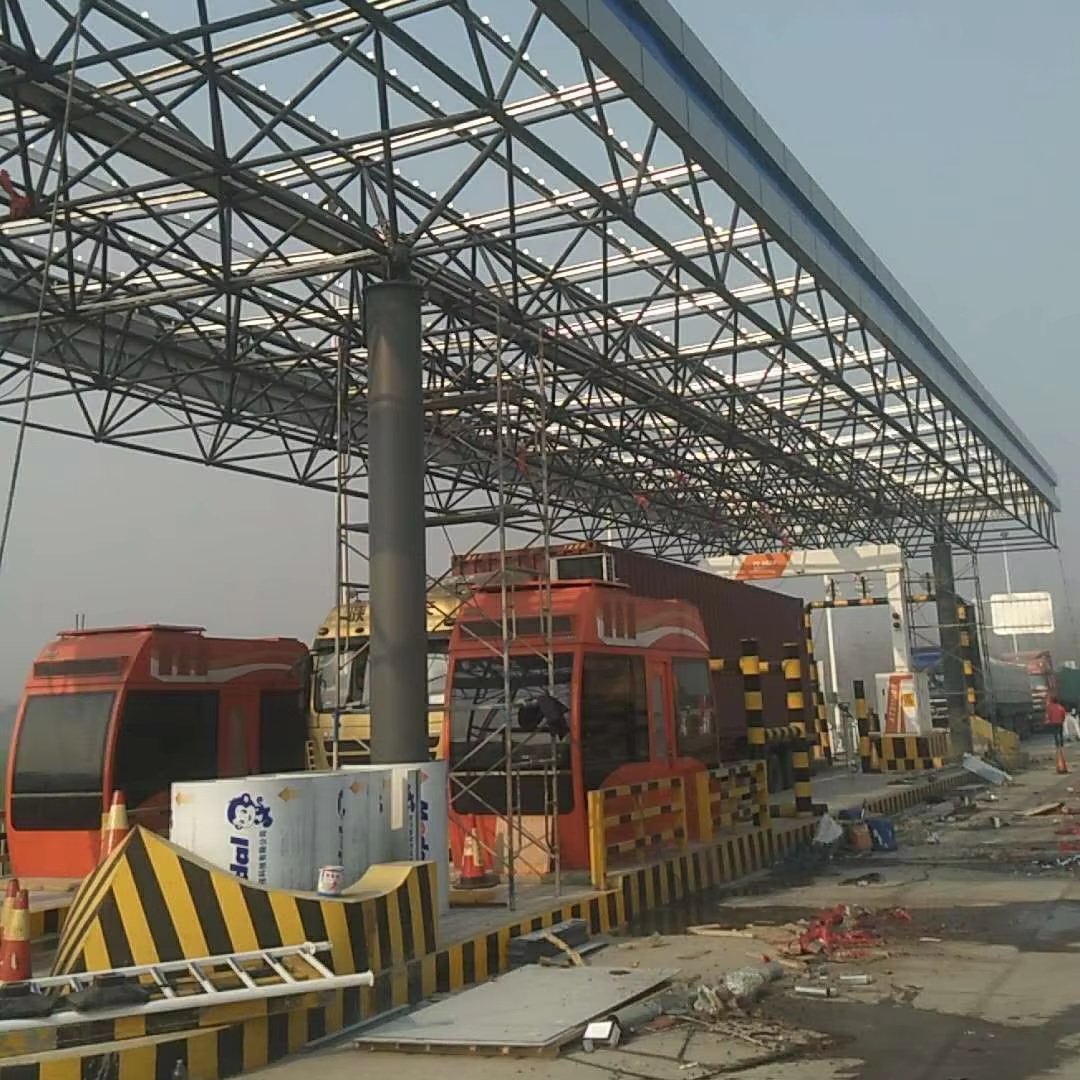 Prefabricated Steel Space Frame Structure Canopy for Toll Station Gate with Bolt Ball Joint Roof