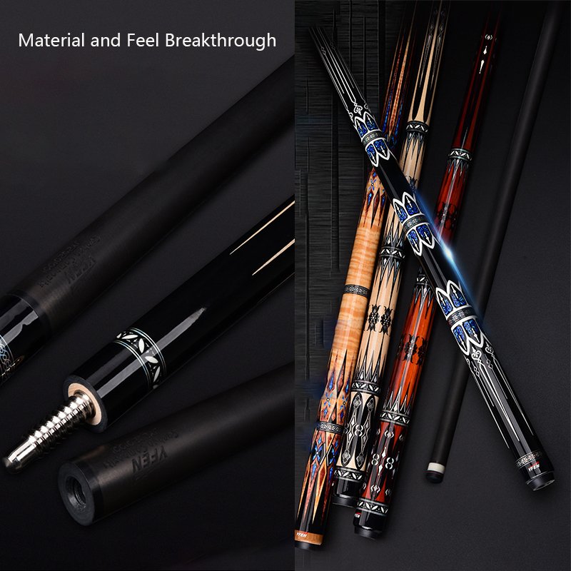 58'' Professional Carbon Fiber Pool Cue Stick with 1/2-Piece 12.5mm Tip