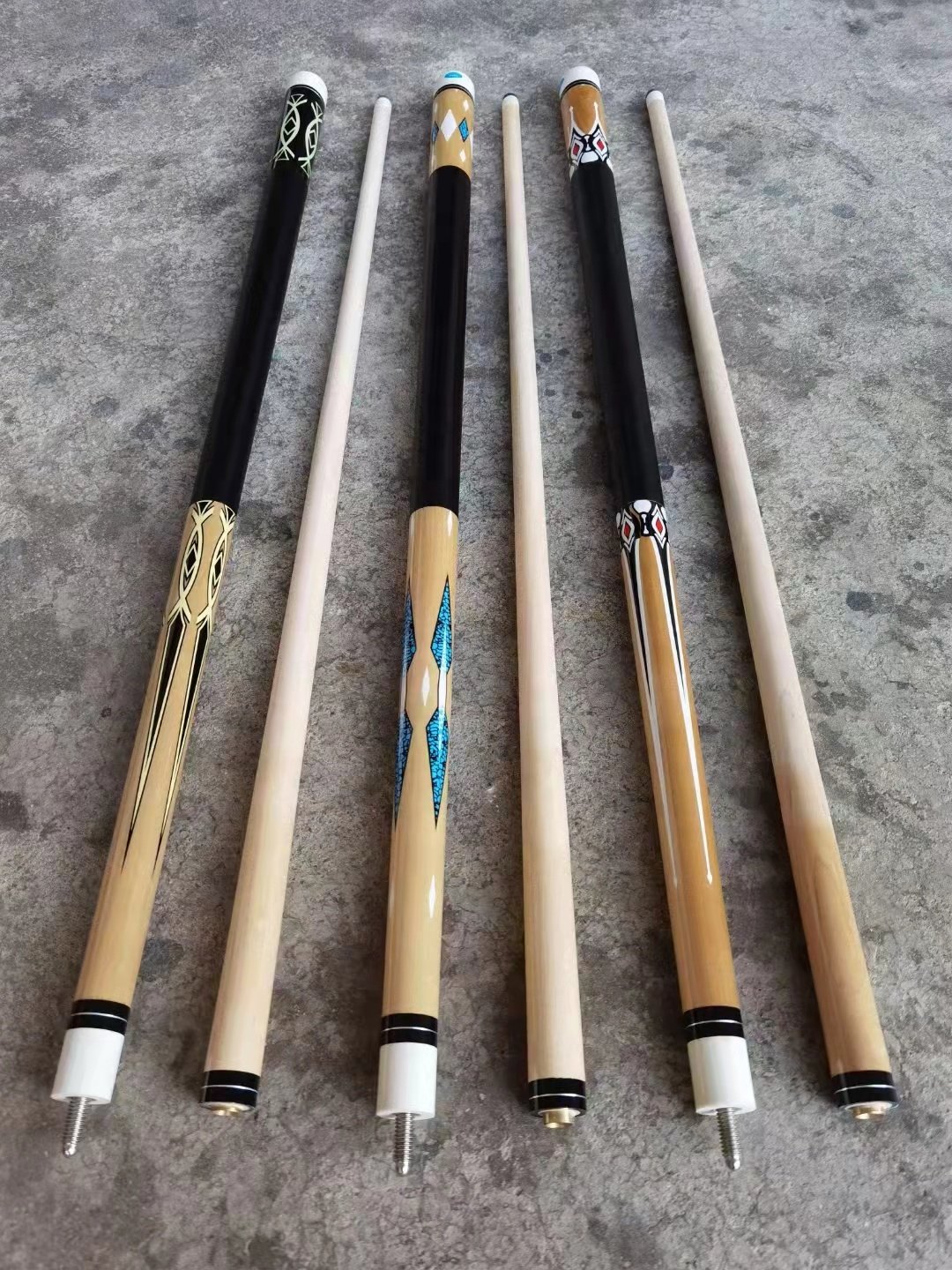 Original Maple Wood 57inch 1/2-PC Billiard Pool Cue 13mm