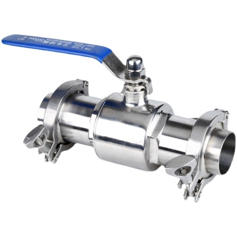 Food Grade 304 Stainless Steel Sanitary Tri Clamp Ball Valve Complete Set with Joint Clamp Buckle