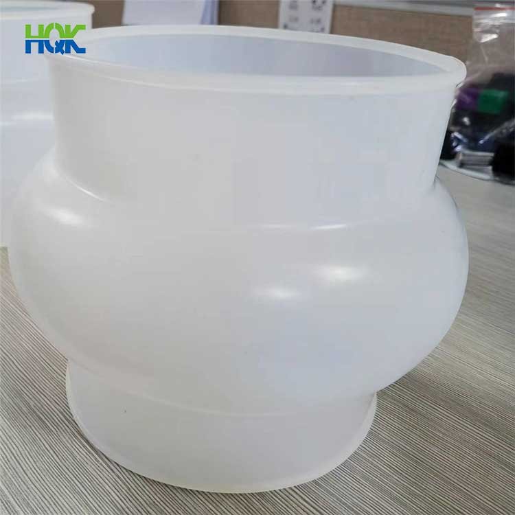 Custom Molded High-performance White Conical Round Flexible Connection Silicone Rubber Exhaust Bellows