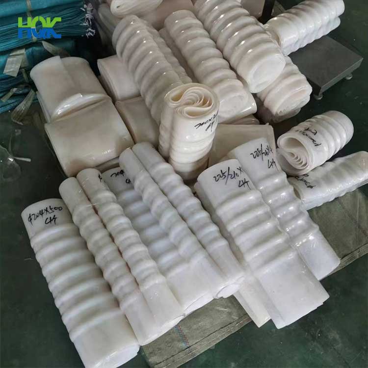 Custom Molded High-performance White Conical Round Flexible Connection Silicone Rubber Exhaust Bellows