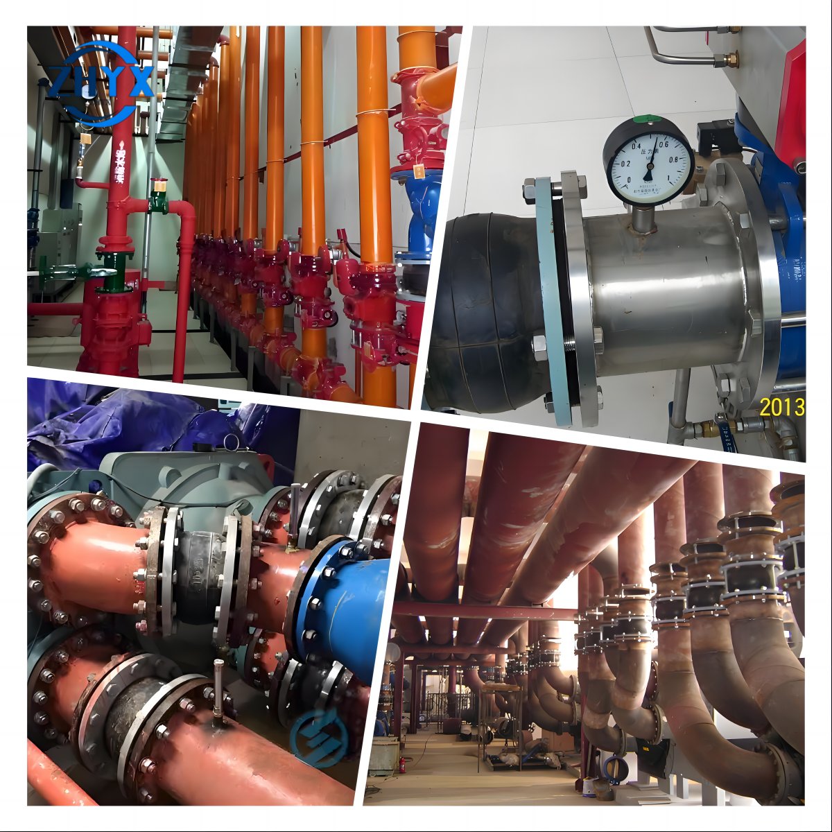 Double Sphere Flexible Axial EPDM Corrugated Rubber Expansion Joints Steel Iron Forged Flange Connector Water Application
