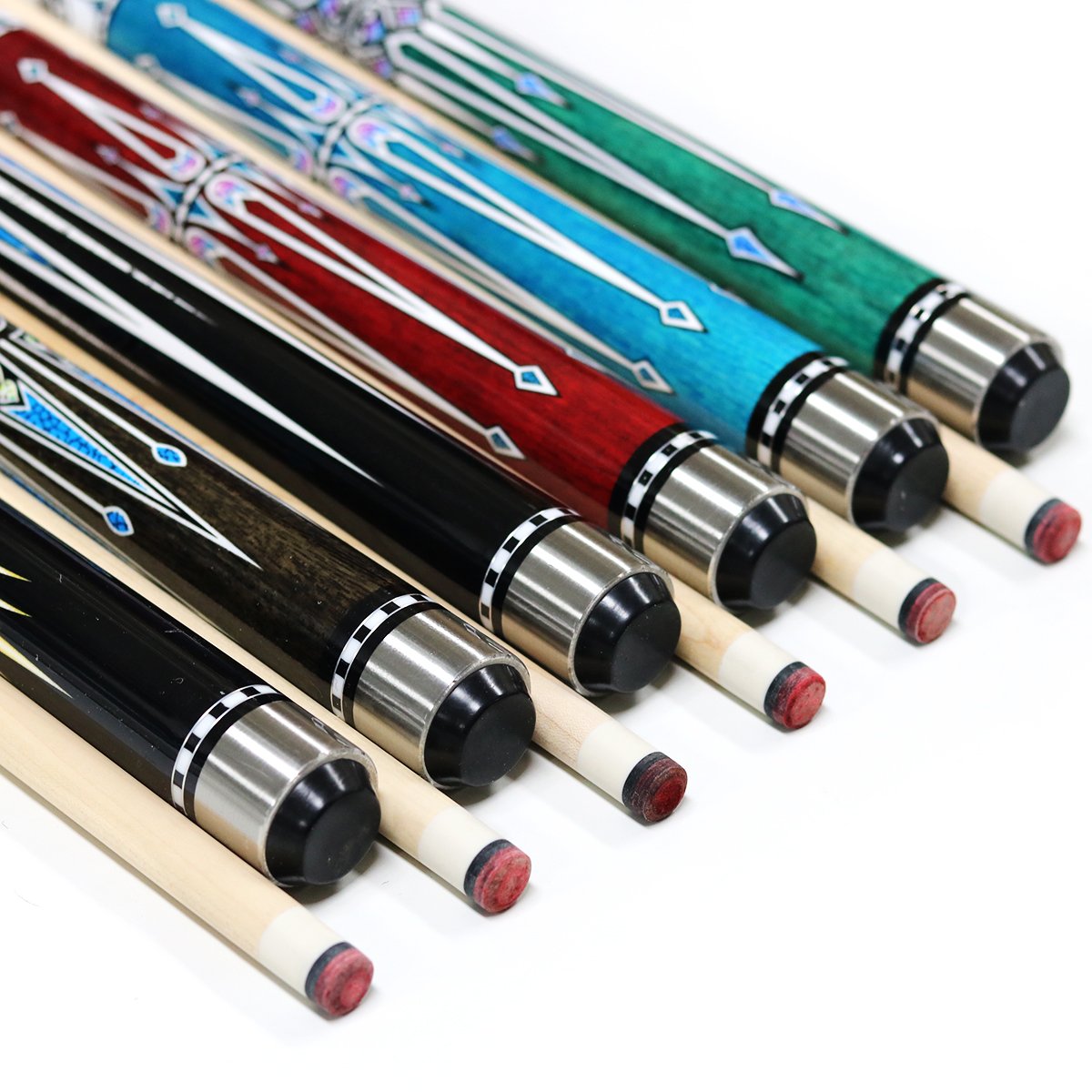 New Style 1/2-PC Colorful Billiard Pool Cue With Predator