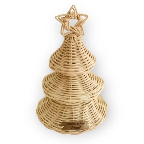Best Seller Cheap Price Handmade Rattan Christmas Tree Noel Decor Winter 2022