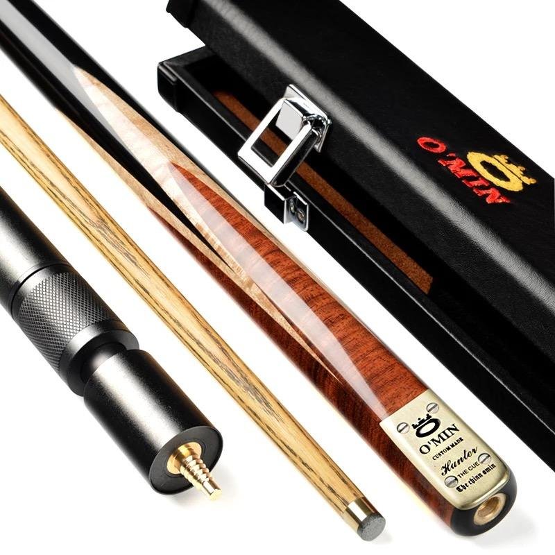 Good Quality Handmade Billiard Pool Stick Snooker Cue Omin 3/4 Jointed or One Piece Cue Case