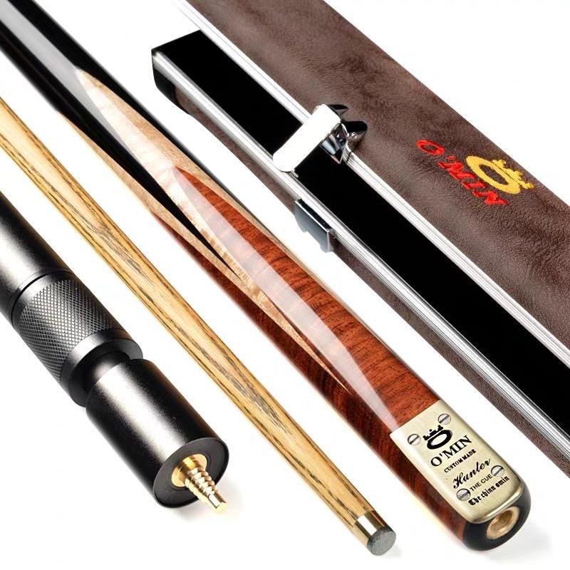 Good Quality Handmade Billiard Pool Stick Snooker Cue Omin 3/4 Jointed or One Piece Cue Case