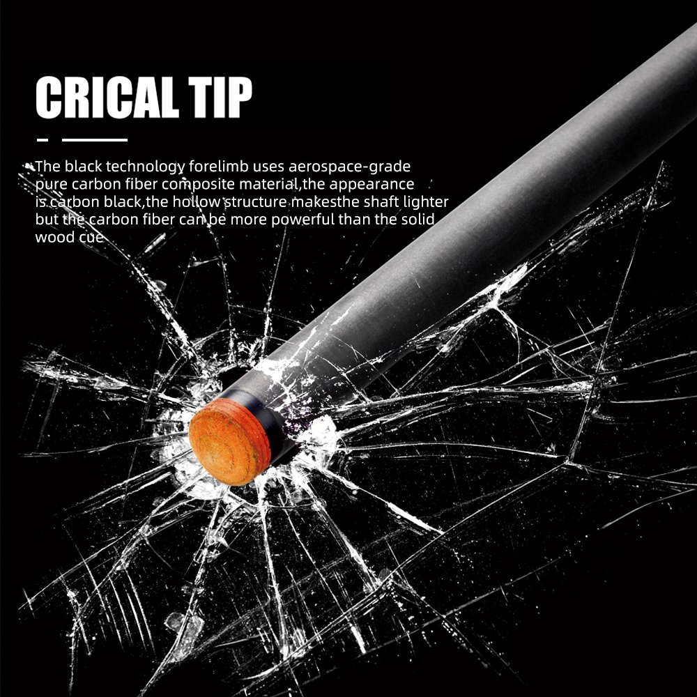 CRICAL Billiard Carbon Fiber Pool Cue Stick Shaft Uni-loc Joint 11.5/12.4mm Billiard Cue Stick Shaft