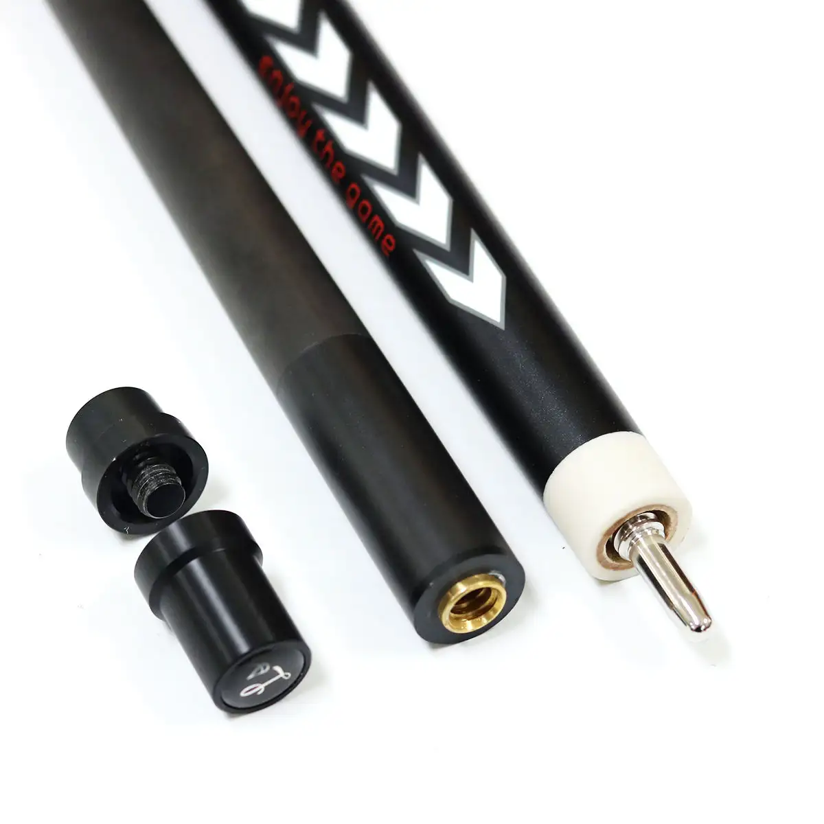 Premium Quality Black/White 2-pc Carbon Forelimb,42 Inch Length,stainless Steel Fast Joint,Billiard Pool Jump Cue Stick for Sale