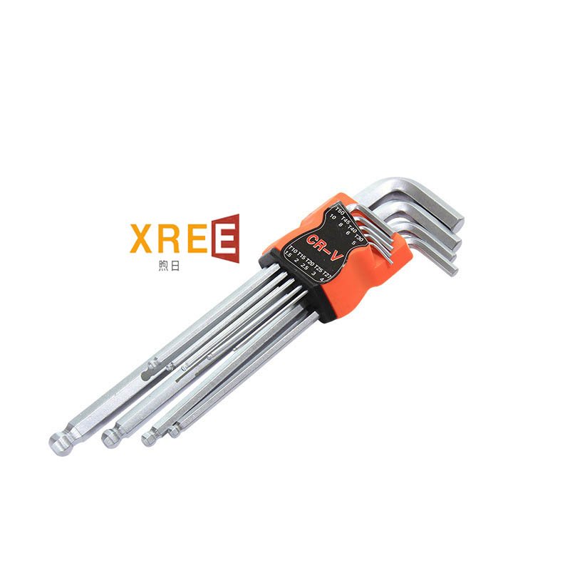 Yaguang Hexagon Wrench 9-piece Set Flat Head Ball Head Hexagon Hardware Tool Box Hexagon Wrench