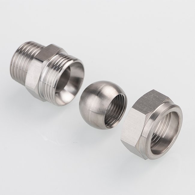Stainless Steel Adjustable Swivel Nozzle Universal Seat Metal Ball Nozzle Accessories
