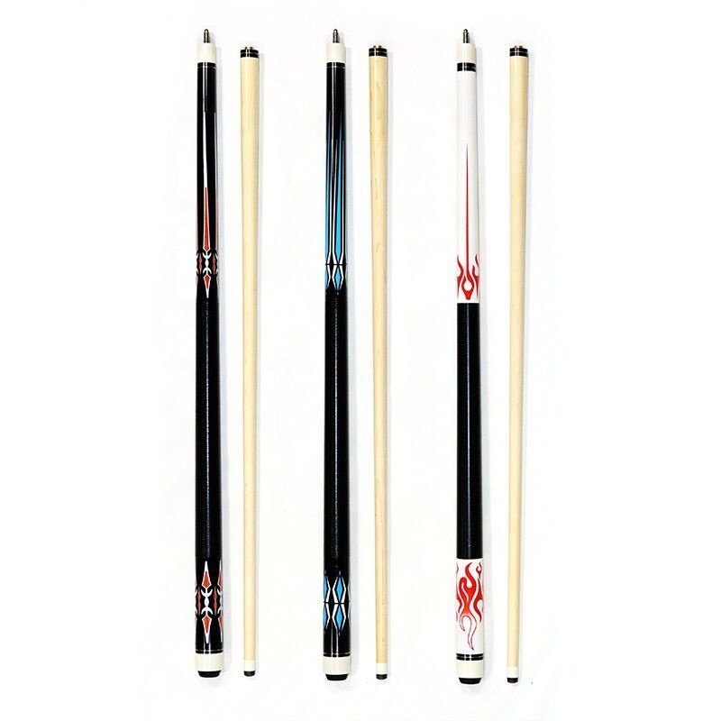 Assorted Color Maple Wood 57" 1/2 Jointed Billiard Pool Cue Stick Factory Sell