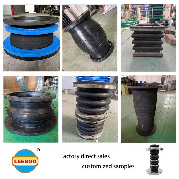 Leeboo Pipe Flexible Connectors square and Round Flange and Ss Clamp Epdm Dn150 Rubber Bellows Expansion Joint