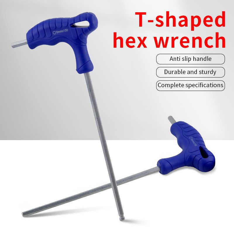 T-shaped Household Screwdriver Metric Single Hexagonal Flat Head Extended Ball Head Chrome Vanadium Steel Tight Spaces Hex Keys