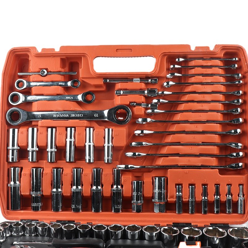 Professional Combination 151 Pcs 1/2 "&1/4"&3/8" Drive Socket Sets CRV Material with 24 Teeth Rachet Wench for Repairing