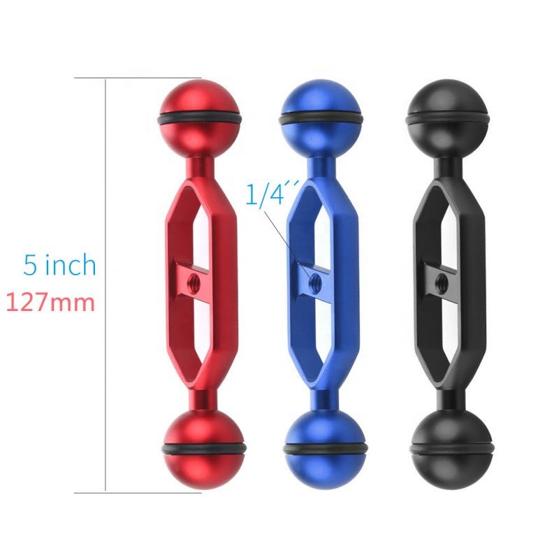 Takenoken Camera Photography Swimming Diving Aluminum Alloy Extension Rod Dual Balls Arm for Gopro Underwater Torch Video Light