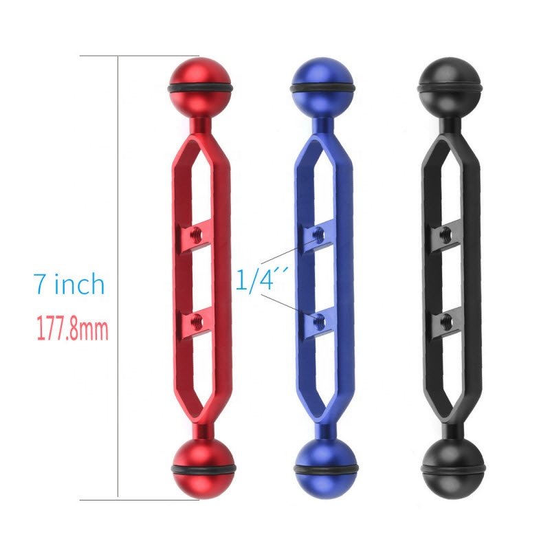 Takenoken Camera Photography Swimming Diving Aluminum Alloy Extension Rod Dual Balls Arm for Gopro Underwater Torch Video Light