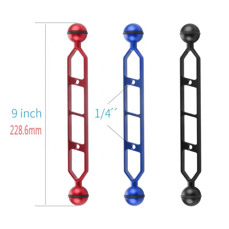 Takenoken Camera Photography Swimming Diving Aluminum Alloy Extension Rod Dual Balls Arm for Gopro Underwater Torch Video Light