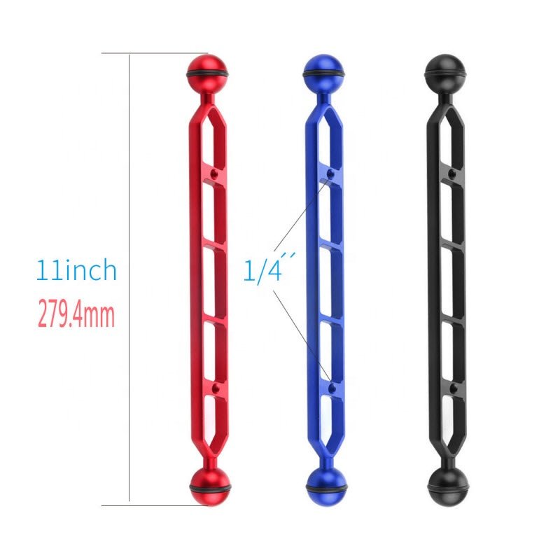 Takenoken Camera Photography Swimming Diving Aluminum Alloy Extension Rod Dual Balls Arm for Gopro Underwater Torch Video Light