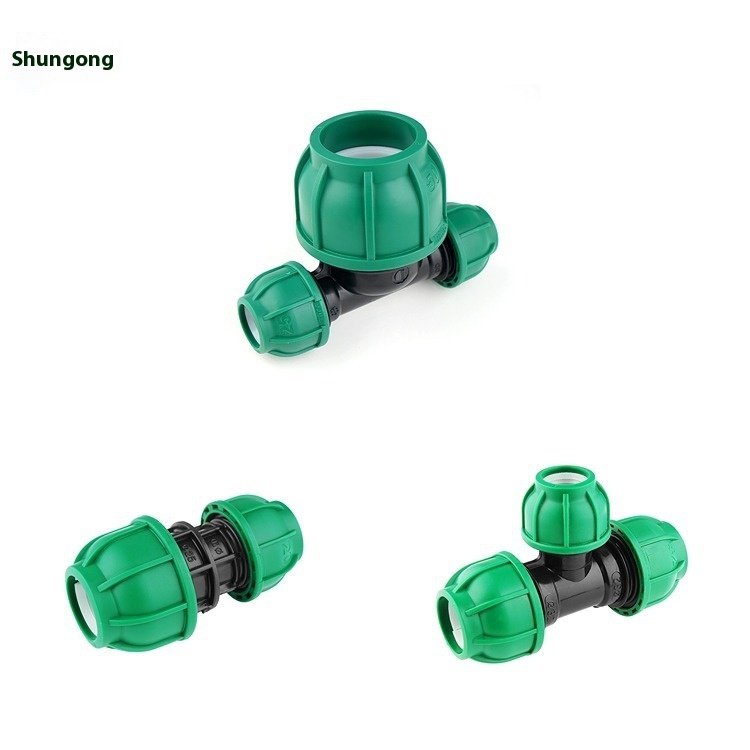 PE Quick Connect Compression ball Valve Irrigation Accessories Tee Elbow Direct ball Valve No Hot Melt Water Pipe Union