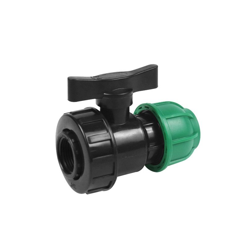 PE Quick Connect Compression ball Valve Irrigation Accessories Tee Elbow Direct ball Valve No Hot Melt Water Pipe Union