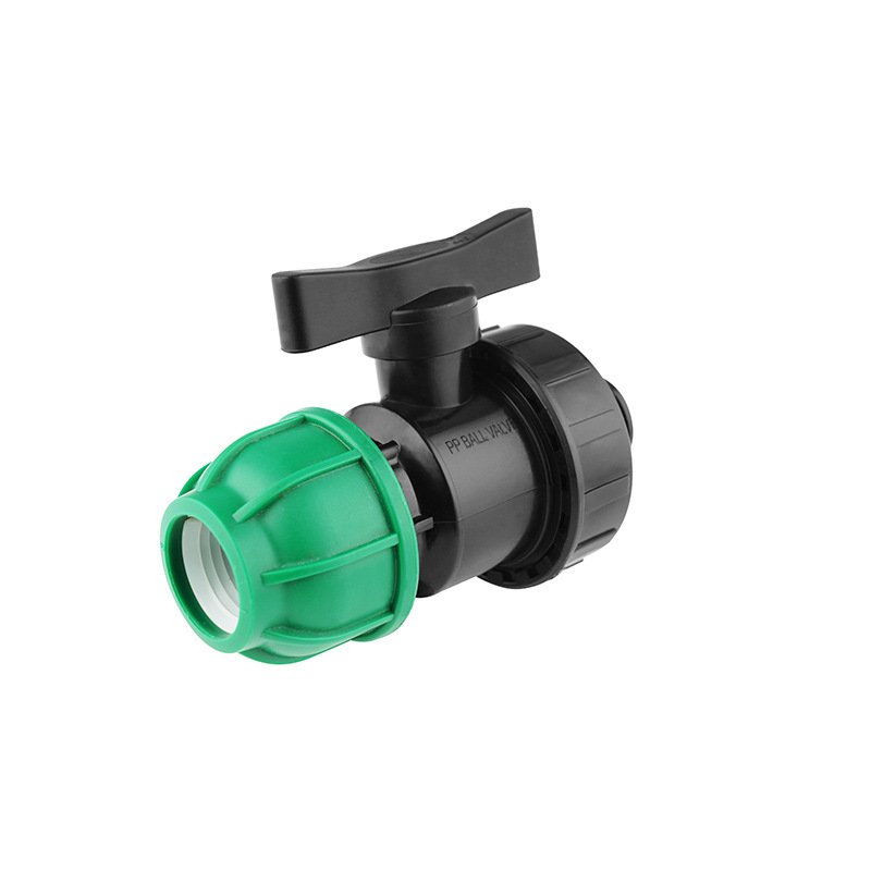 PE Quick Connect Compression ball Valve Irrigation Accessories Tee Elbow Direct ball Valve No Hot Melt Water Pipe Union