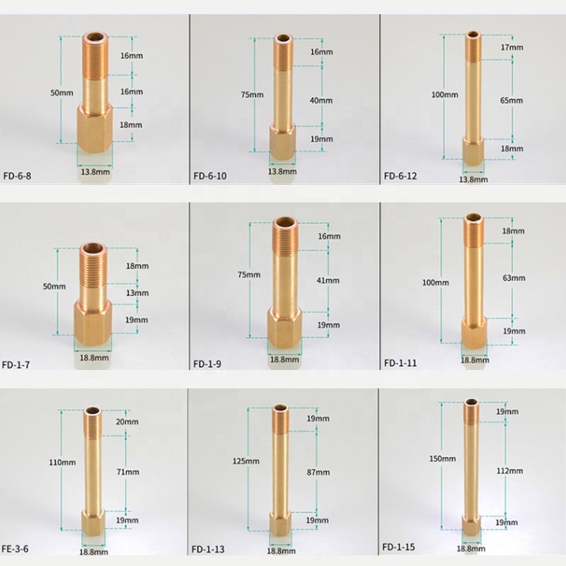 Brass Pneumatic Pipe Fitting and Automatic Brass Thread Extension Connector or Lubricating Joint
