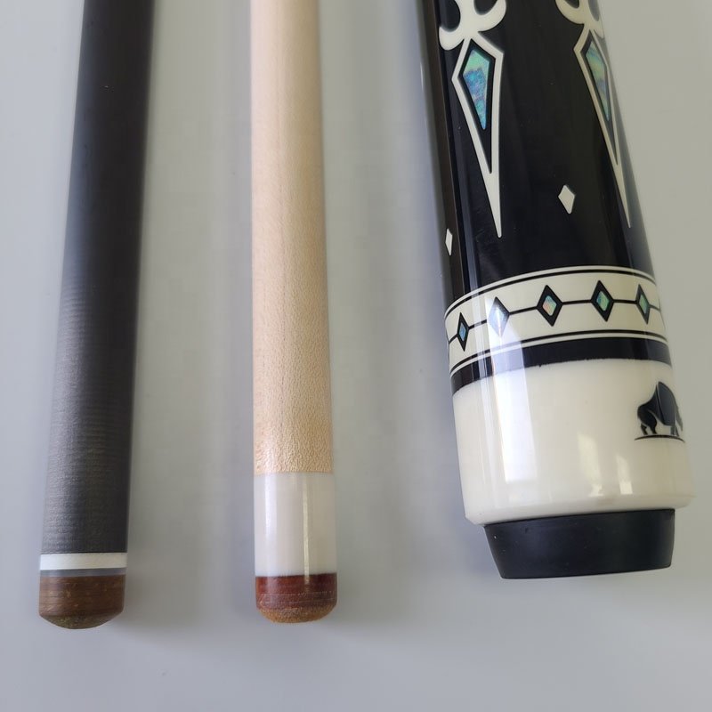 NEW Black Pool Carbon Cue Set 58inch+12.5mm Radial Pin Sticker Decal Hard Maple Wood in 2shafts Billiard Cues Stick for American