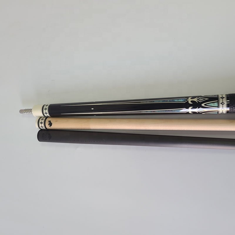 NEW Black Pool Carbon Cue Set 58inch+12.5mm Radial Pin Sticker Decal Hard Maple Wood in 2shafts Billiard Cues Stick for American