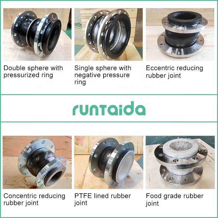 Custom DN150 JIS Galvanized Carbon Steel EPDM Connector Double Ball Bellows Flanged Lastik Eklem Rubber Joint