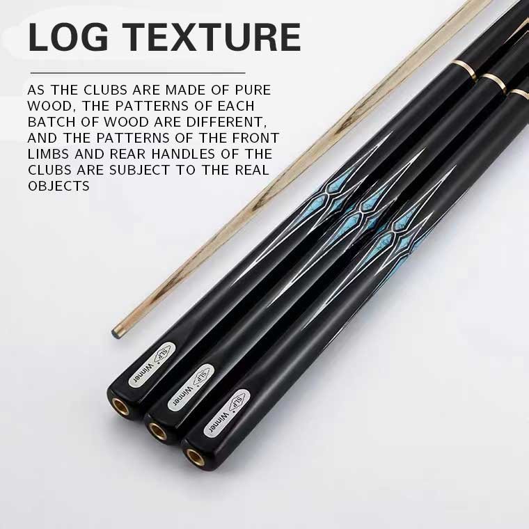 SLP Snooker Cue 3/4 Jointed Hand Handmade Turquoise Inlay with Extender and Leather Cue Bag