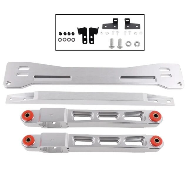 Rear Subframe Bar+ Lower Tie Bar+ Rear Lower Control Arm Silver Gold for Mitsubishi Proton 97-01 CR032+33+08
