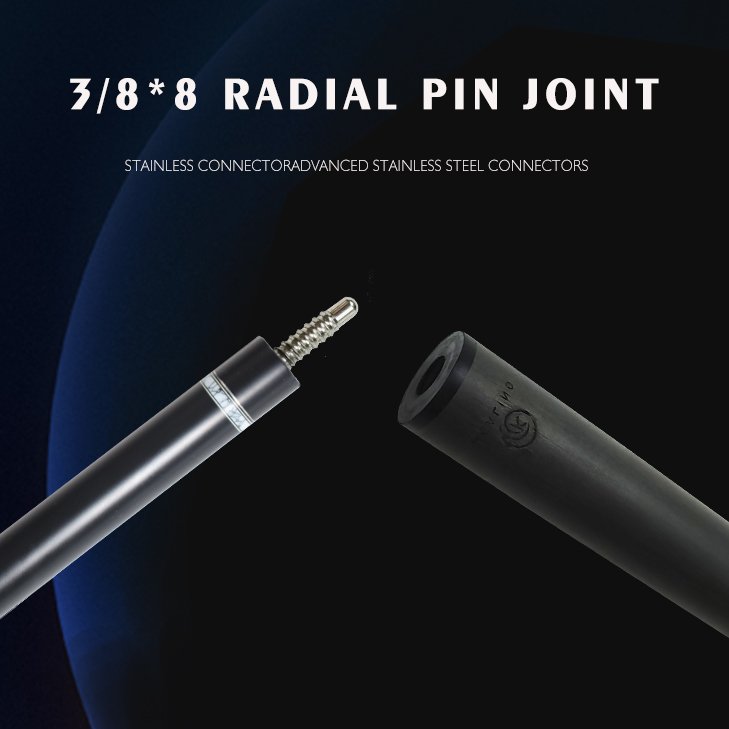 High Quality Carbon Fiber Pool Cue 19~20oz 12.5MM Tip Stainless Steel Center Joint Billiard Cue