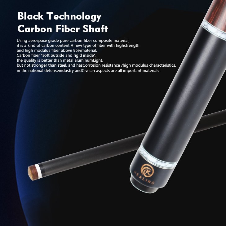 High Quality Carbon Fiber Pool Cue 19~20oz 12.5MM Tip Stainless Steel Center Joint Billiard Cue