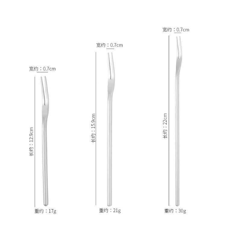 Long Handle Dessert Fruit Fork 304 Stainless Steel Metal Pickle Grabber Picker Olive Pickles Grabbing Fork Set