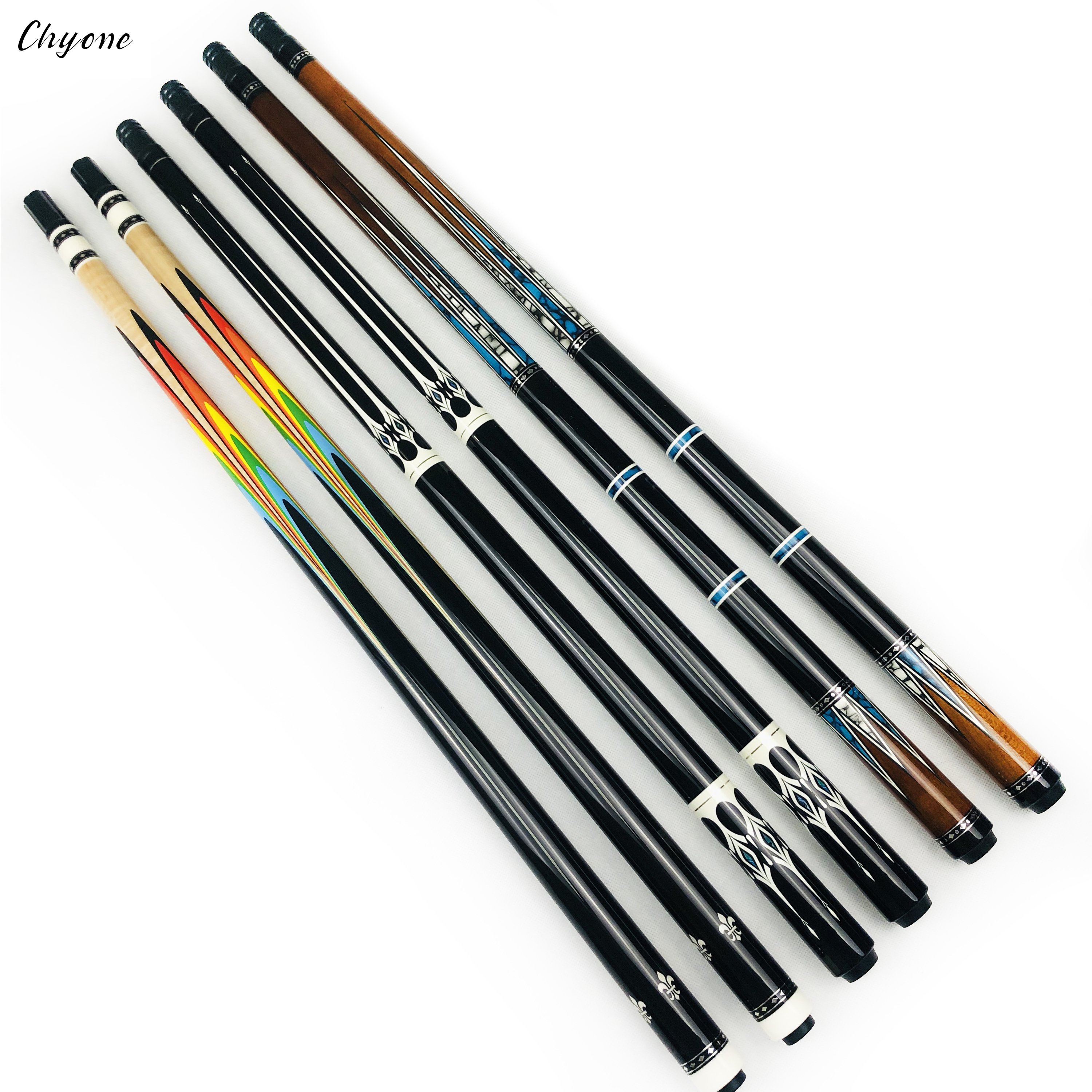 Decal Carom Cue Chyone Custom Sticker Pool Cue with Laminated Shafts 1/2 Joint Cheap Billiard Cue