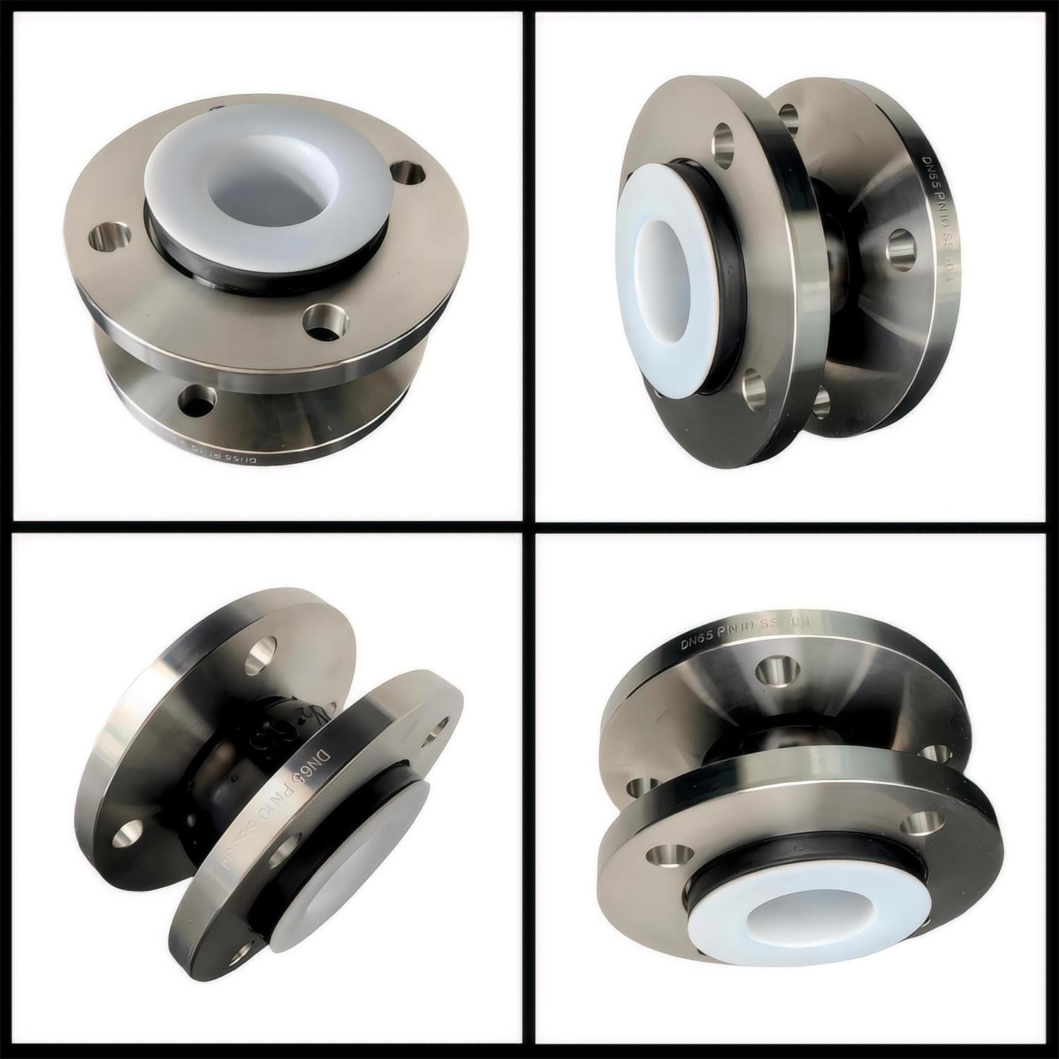 PN25 PTFE Manufacturing Flange Connector with NBR Rubber Expansion Joint Featuring Polyethylene Material