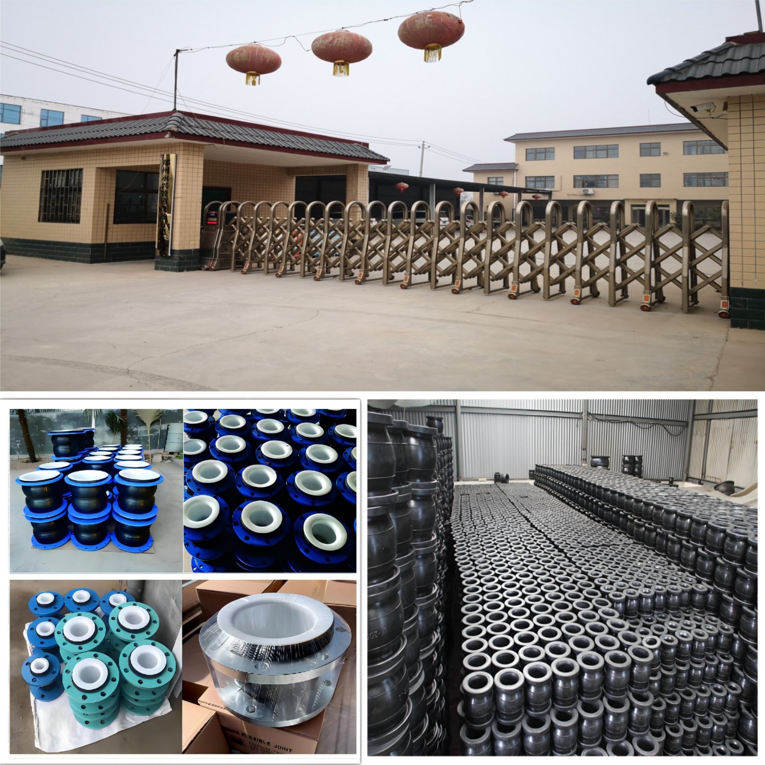 PN25 PTFE Manufacturing Flange Connector with NBR Rubber Expansion Joint Featuring Polyethylene Material