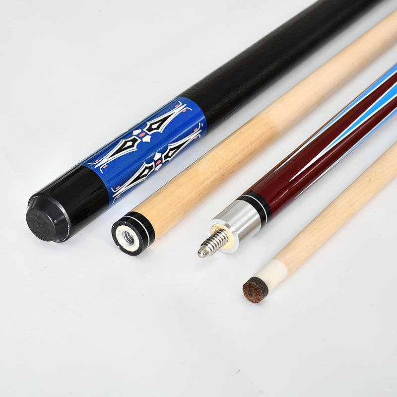 Factory Wholesale American Big Head Billiard Cue 1/2 Two-section Steel Joint Snooker Nine-ball Solid Wood 57-inch Billiard Cue