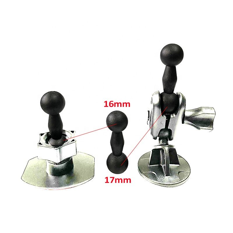 Strong Plastic Phone Car Holder Adapter Connector 16mm to 17mm Ball Joint Mount Double Socket Arm